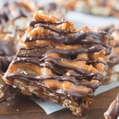 Salted Caramel and Chocolate Pretzel Bars 1 Dozen 