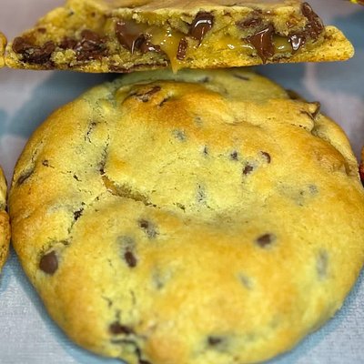 Stuffed Carmel Toffee Cookies