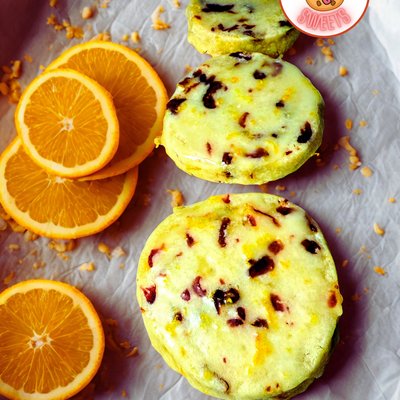 Cranberry Orange Shortbread Cookies 