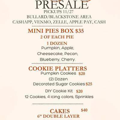 Thanksgiving Presale