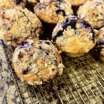Blueberry Swirl Muffins With Lemon Zest Crunch Topping
