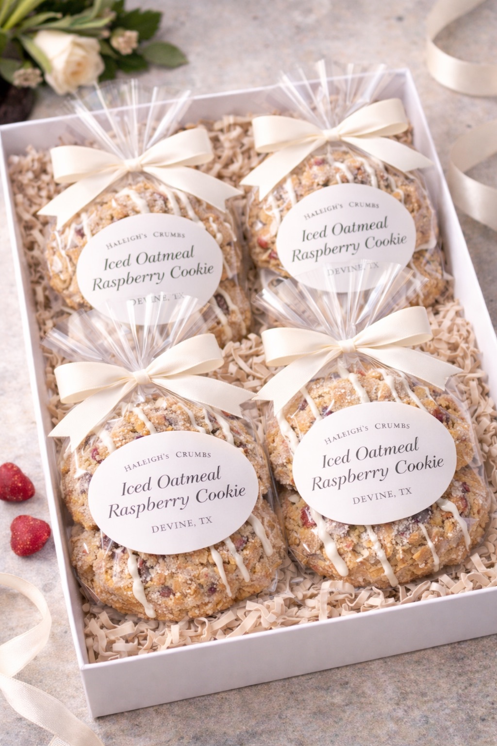 Dozens Iced Oatmeal Cranberry Cookies