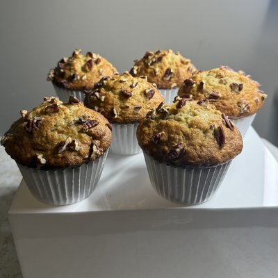 Large Bakery Style Banana Muffins, Six Pack