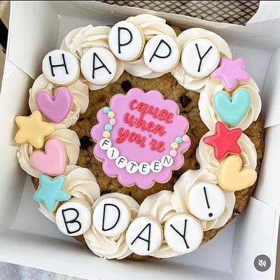 Round Cookie Cake With Mini Cookies