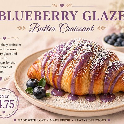 Blueberry Glazed Croissant 