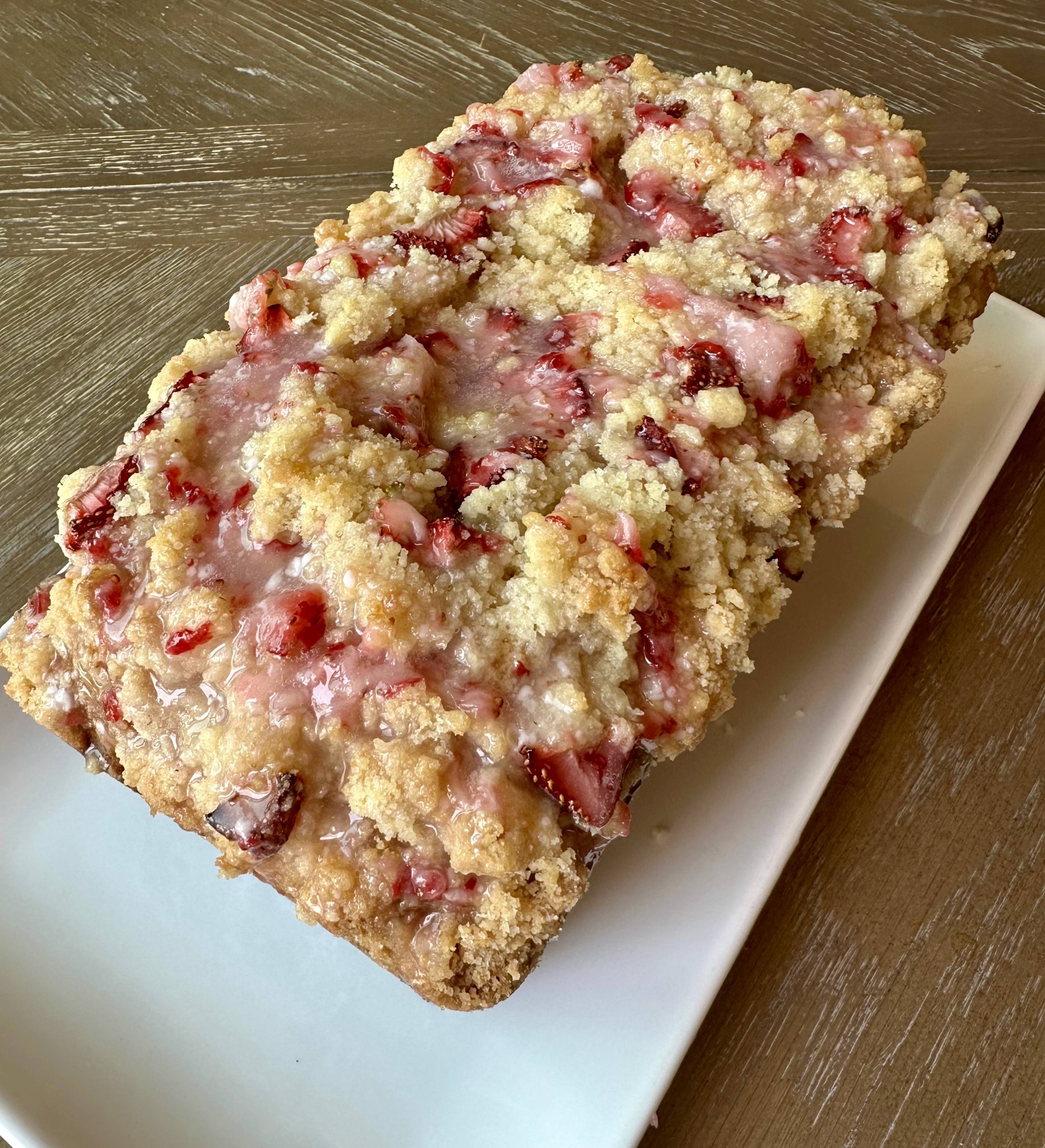 Banana Strawberry Crumble Loaf