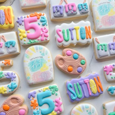 Art Party Birthday Cookies