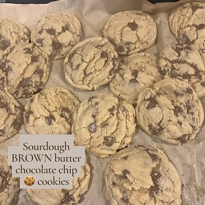 One dozen Sourdough Brown Butter Chocolate Chip Cookie