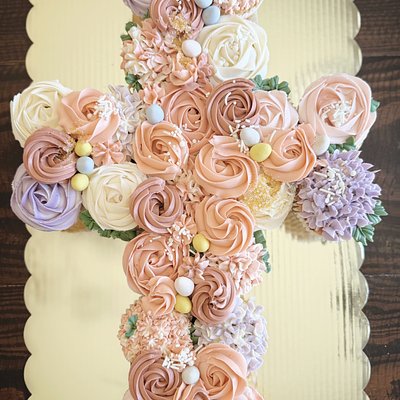 ✝️ Floral Cross Cupcake Collection (24)