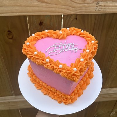 8” Double Heart Cake 
