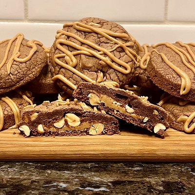 2 oz Chocolate Peanut Butter Stuffed Cookie - One Dozen