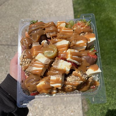 Chocolate Fruit Salad With Caramel Drizzle To Share 