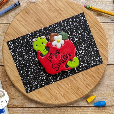 Custom Apple With Worm Cookie