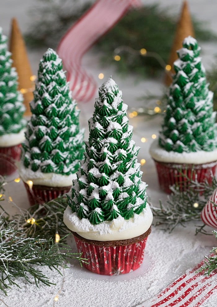 Jelly Doughnut Christmas Tree Cupcakes