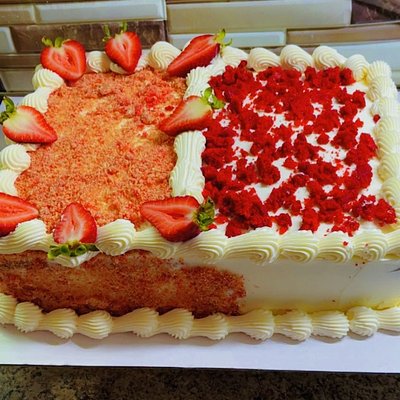 Half & Half Sheet Cake