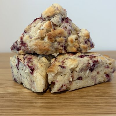 Raspberry White Chocolate Mini Scones