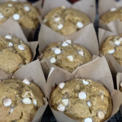 White Chocolate PumpkinSourdough Muffins 