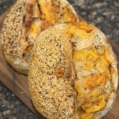 Everything, Cheddar, Hot Honey Sourdough
