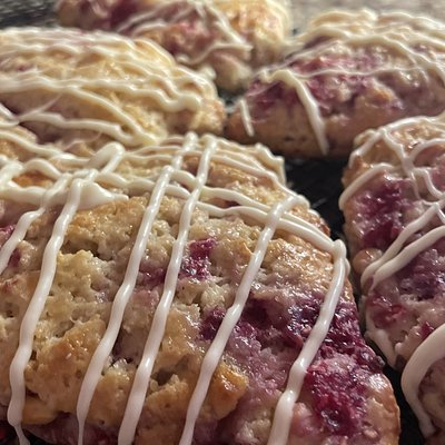 White Chocolate Raspberry Scones