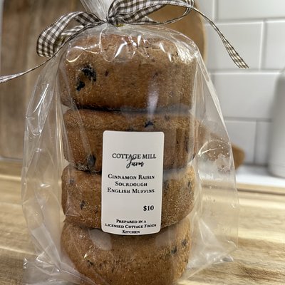 Double Raisin And Cinnamon Sourdough English Muffins- 4 Ct