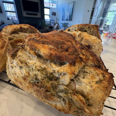 Roasted Garlic With Herbs Sourdough Bread