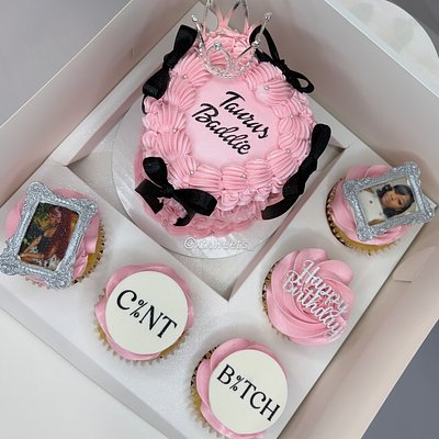 Custom 4” Bento Cake & 5 Cupcakes 