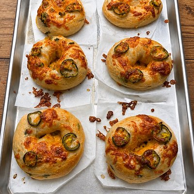 Sourdough Bagels - Jalapeno & Cheddar