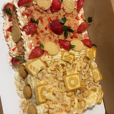 Half & Half Sheet Cake