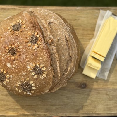 Honey Wheat Sourdough with Oat and Chia Crust 