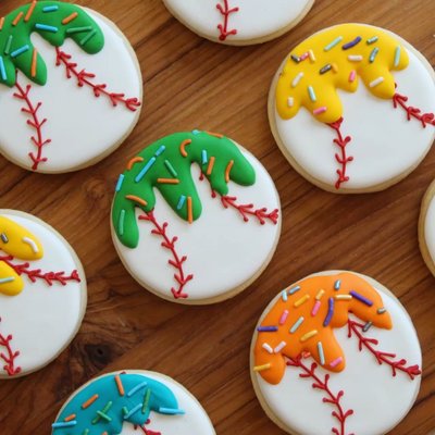 Baseball Or Softball Drip Cookie 1ct