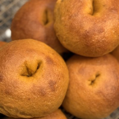 Pumpkin Sourdough Bagels (6)