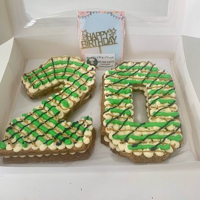 Cake - Double Chocolate Chip Cookie Cake Or Brownie - Comes w/bday Sign & Candles - Buttercream Decor Only