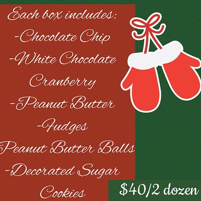 Christmas Cookie Box One Dozen Assorted