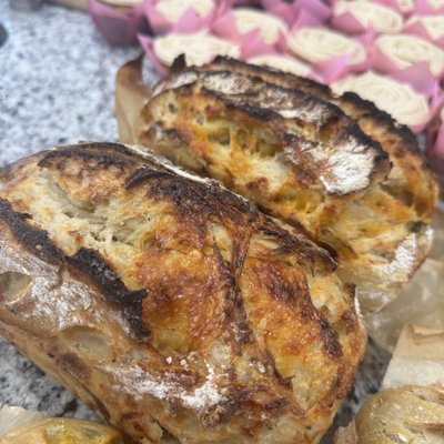 Cheesy Garlic Sourdough Loaf