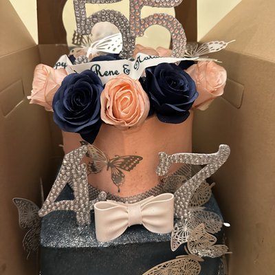 2 Tier 3 Layer Square Bling Cake