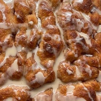 8x8 Cinnamon Roll Focaccia w/Cream Cheese Icing Drizzle