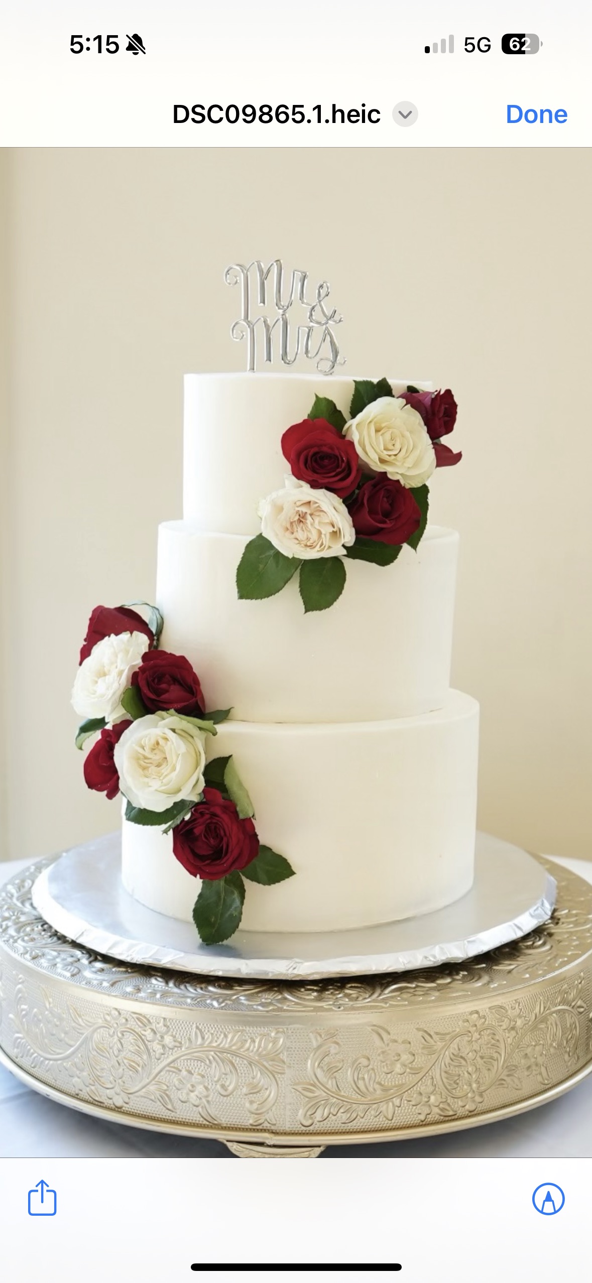 3 Tiered Cake Top 6 inch Middle 9 Inch Bottom 12 Inch