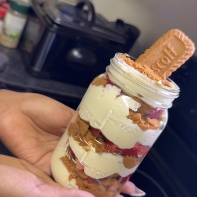 Strawberry Biscoff Cheesecake Jar