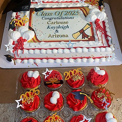 1/2 Sheetcake & 12ct  Cupcakes 