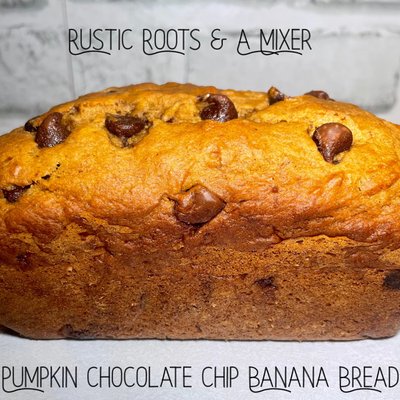 Pumpkin Chocolate Chip BANANA Bread Half Loaf
