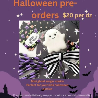 Halloween Mini Ghost Sugar Cookies 