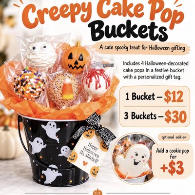 CREEPY CAKE POP BUCKETS