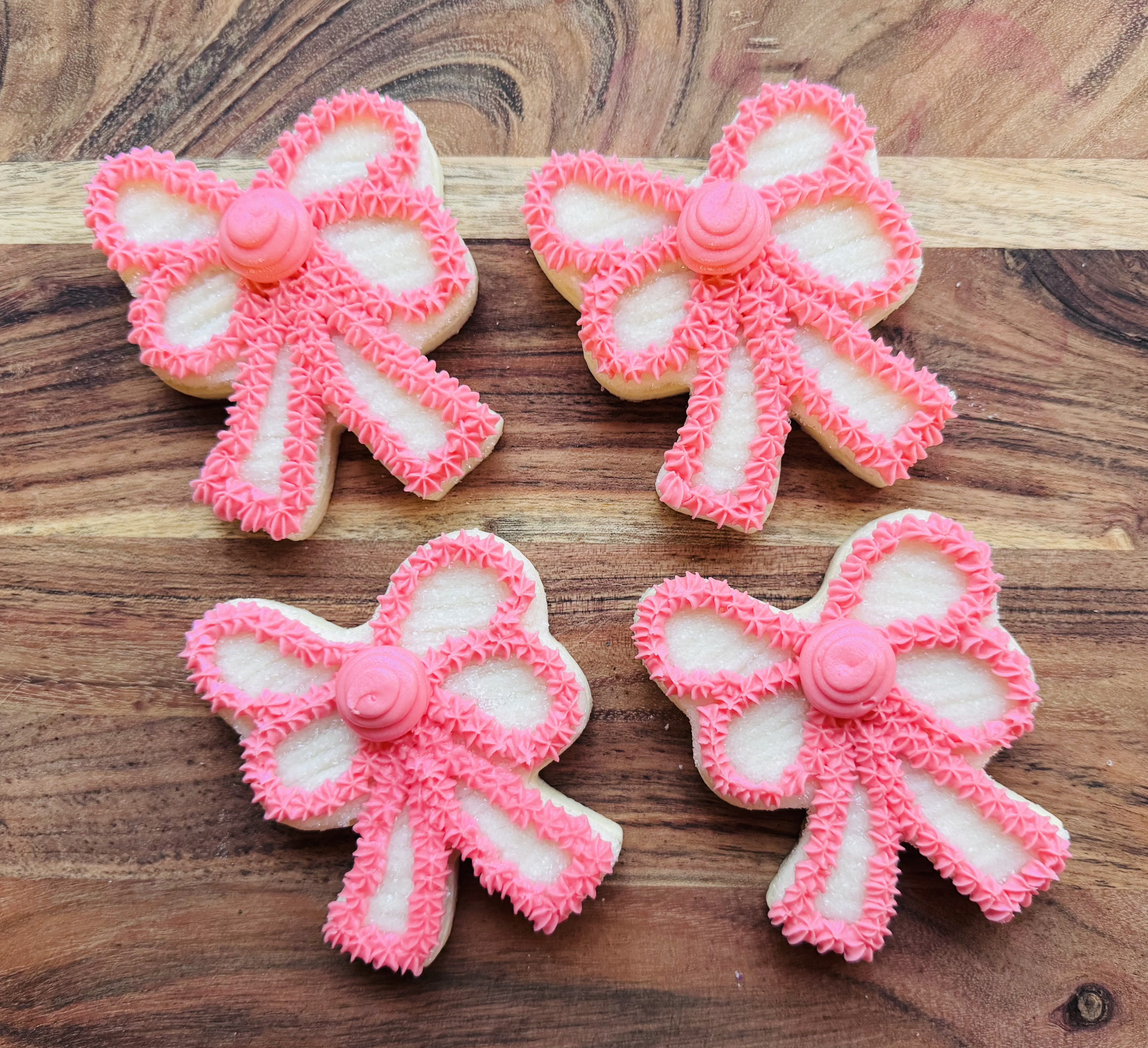 Bow Sugar Cookies With Buttercream Frosting