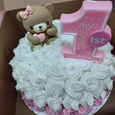 6 Inch Single Layer Rosette Smash Cake - Vanilla