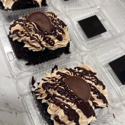 Choc Peanut Butter Cake - Sheet Cake Style Piece 