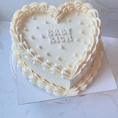 Regular Gender Reveal Cake-Heart Shaped