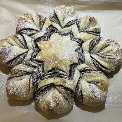 Snowflake Bread- Strawberry Nutella Filled