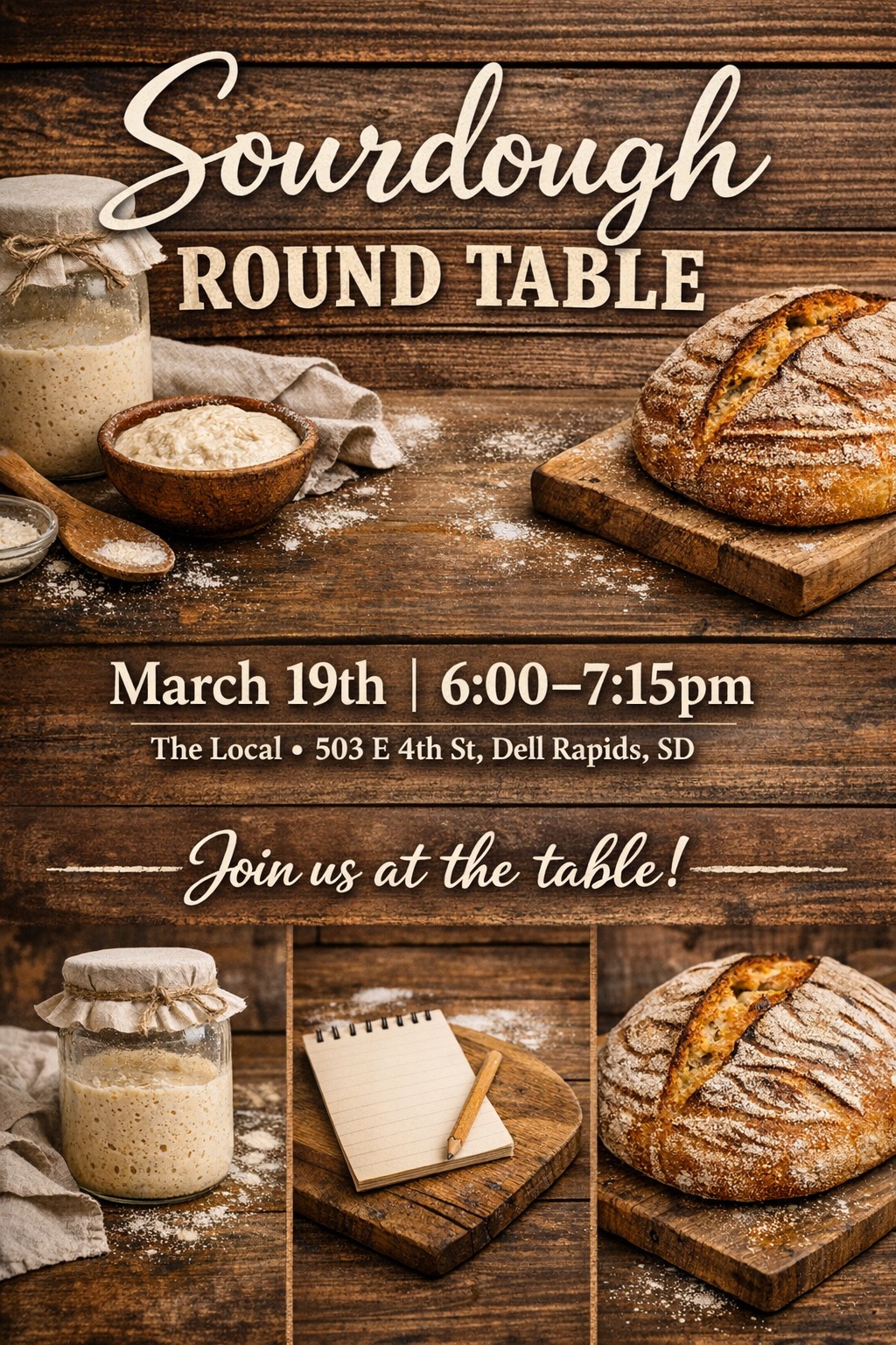 March 19th Sourdough Round Table At The Local (Dell Rapids)