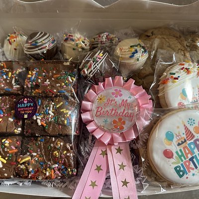 Birthday Box Cake Pops•Brownies•Cookies