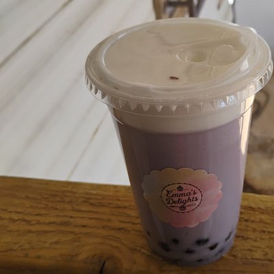 Brown Sugar Taro Milk Boba Cold Foam Tea(20oz)